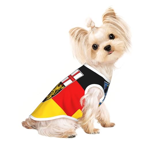 Hundeshirt mit Saarland-Flaggen für kleine Haustiere, weiche und atmungsaktive Katzen- und Hundekleidung, geeignet für kleine Haustiere von HERTqwop