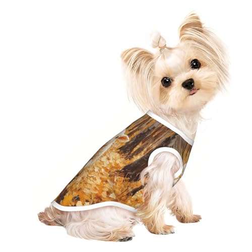 Hundeshirt mit Schafen in gelben Blättern für kleine Haustiere, weiche und atmungsaktive Katzen- und Hundekleidung, geeignet für kleine Haustiere von HERTqwop