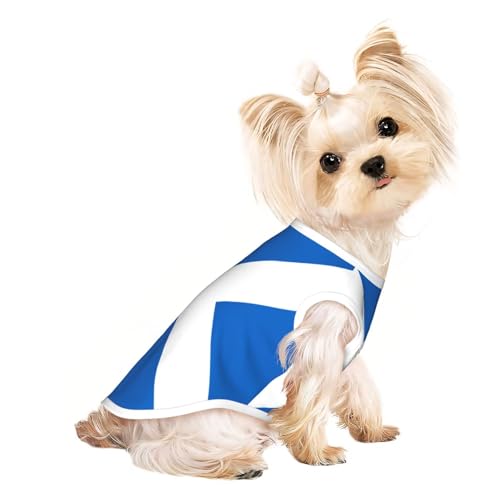 Hundeshirt mit schottischer Flagge für kleine Hunde, weiche und atmungsaktive Katzen- und Hundekleidung, geeignet für kleine Haustiere von HERTqwop