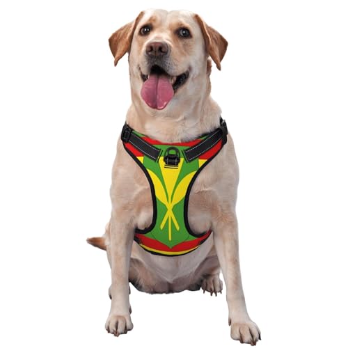 Native Hundegeschirr mit Hawaii-Flagge, für kleine, mittelgroße und große Hunde, verstellbar, atmungsaktiv, mit Schnellverschluss-Schnallen Native Hundegeschirr mit Hawaii-Flagge, für kleine, mittelgroße und große Hunde, verstellbar, atmungsaktiv, mit Schnellverschluss-Schnallen von HERTqwop