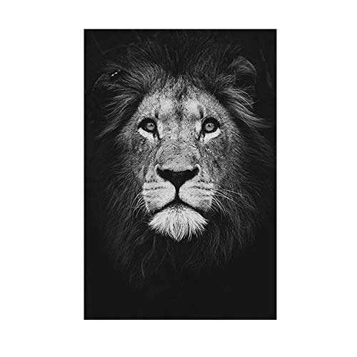 Dekorative Malerei Der Leinwandmalerei 3D Druckend Tier Schwarz Weiß Löwenkopf Bild Leinwand Malerei Poster Und Wand Nordic Lion Prints Kunstbilder Für Wohnzimmer Home Decor von HERW