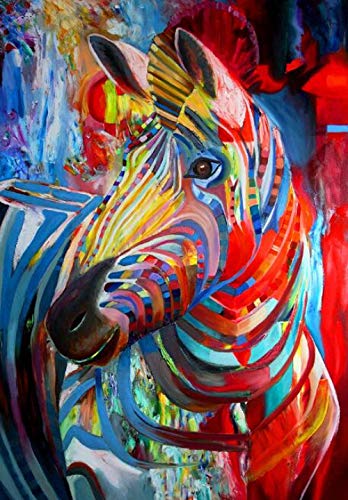 Leinwand Bilder Abstrakte Zebra Graffiti Kunst Leinwand Malerei Für Kinder Street Art Kunst Poster Und Drucke Bunte Tiere Bild Für Kinderzimmer Home Decoration 20X28 Zoll von HERW