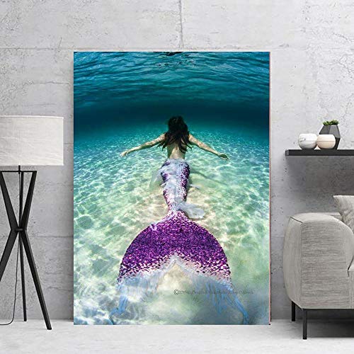 Leinwand Bilder Meerjungfrau Home Decor Poster Wandmalerei Leinwand Wandbilder Für Wohnzimmer Leinwand Kunst Wohnzimmer Schlafzimmer Küche Dekoration von HERW