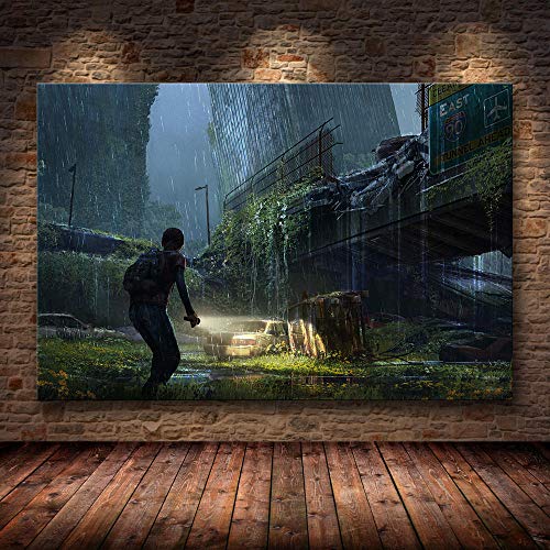 HERWS Leinwand-Kunstdruck Figure Abstract Kein Rahmenloses, Ungerahmtes Leinwandspray Prthe Last Us Game Poster Int Realistisch Bunte Quadratische Kunst von HERWS