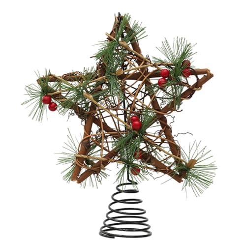 HERZONE Christbaumspitze in Stern-Form - Stern für die Weihnachtsbaum-Spitze - Weihnachtsbaumschmuck - Christbaum-Schmuck aus Kunststoff (A) von HERZONE