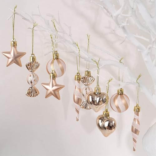 HERZONE weihnachtsanhänger Weihnachtsbaumschmuck Weihnachtsbaumanhänger Weihnachten Deko für Weihnachtsbaum (A-Champagner) von HERZONE