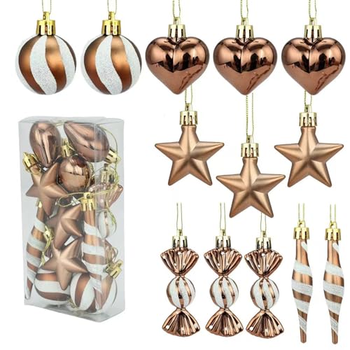 HERZONE weihnachtsanhänger Weihnachtsbaumschmuck Weihnachtsbaumanhänger Weihnachten Deko für Weihnachtsbaum (A-Kaffee) von HERZONE