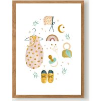 Poster Baby A3 | Print Kinderposter Kunstdruck Kinderzimmer Kind Illustration Geschenk Geburt || Herz & Papier von HERZundPAPIER