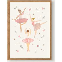 Poster Ballerina A3 | Print Kinderposter Kunstdruck Kinderzimmer Kind Baby Illustration Ballett Tanz || Herz & Papier von HERZundPAPIER