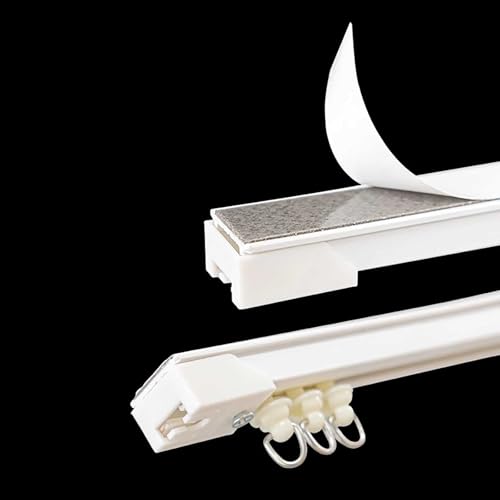 Gardinenschiene 1 läufig selbstklebende vorhangschiene Set Deckenschiene gardinenschiene ohne bohren for Fenster Dusch Vorhänge Raumteiler(0.7m(2.3ft)) von HESHEQ