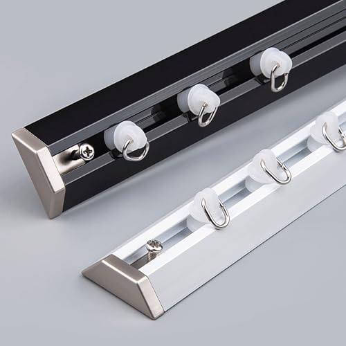 V-förmige Vorhangschiene Dünne Vorhangschienen Gardinenschiene Aluminium Vorhangschiene 1-läufig Vorhangschiene Innenlaufschiene for Schiebevorhänge, Gardinen und Vorhänge(White,1.2m(3.9ft)) von HESHEQ