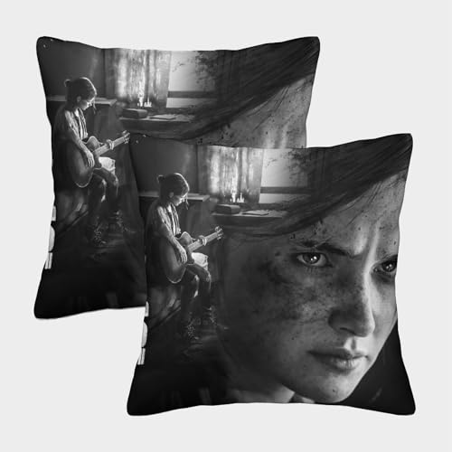 HESHS Last_of_Us Frühling Kissenbezug,Game Sofakissen Frühling Sommer Deko Outdoor Kissenbezug Kissen Kissenhülle Blumen Für Garten Couch Sofa Wohnzimmer Schlafzimmer 2er Set 40x40cm von HESHS