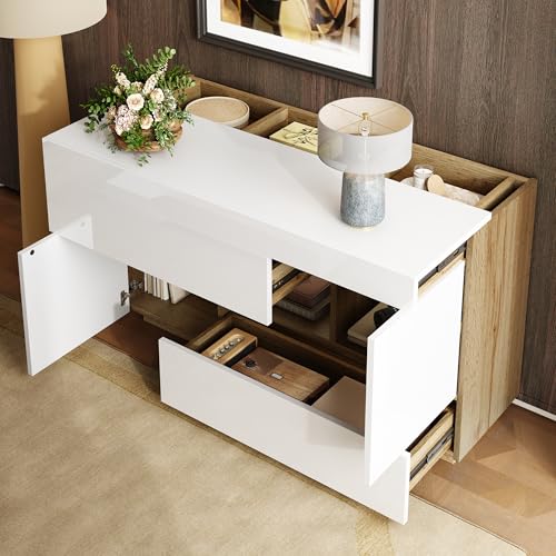 HESHU Sideboard, LED Küchenschrank mit 2 Türen und 2 Schubladen, Beistellschrank, Sideboard, Kommode, 120x76,5x37cm HESHU Sideboard, LED Küchenschrank mit 2 Türen und 2 Schubladen, Beistellschrank, Sideboard, Kommode, 120x76,5x37cm von HESHU