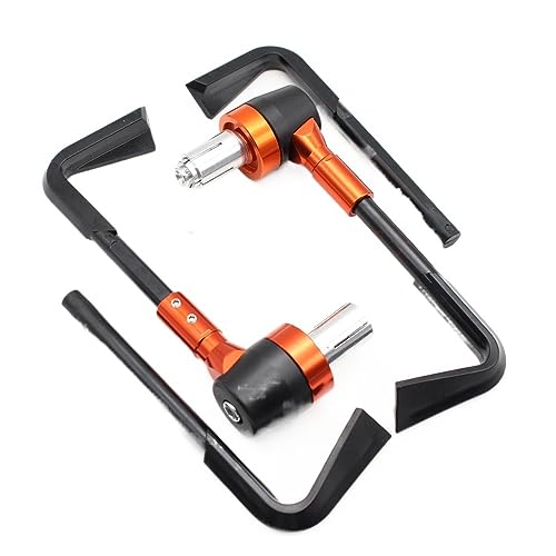 HESHUWEN Motorrad Hebelschutz Lenker 22 mm/0,87 Zoll Verstellbarer Brems- und Kupplungshebel-Schutz, Bürste, Motorrad-Systemschutz, CNC-Schutz, Aluminiumlegierung Moto Hebelschutz(Orange) von HESHUWEN