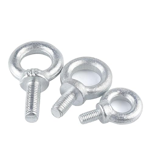 HESHUWEN Ringschraube Kohlenstoffstahl M6 M8 M10 M12 M14 M16 M18 M20 Weiße Zink-Ringschrauben Marine-Ringschrauben mit Ringlöchern for Anheben von Elektrokabeln öSenschrauben(60mm,M20-1PCS) von HESHUWEN