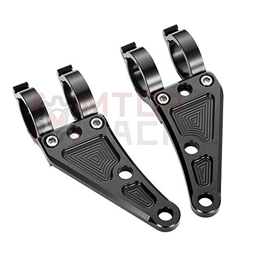 HESHUWEN Scheinwerfer Halterung Motorrad Motorrad Scheinwerferhalterung Halterung for 30mm 33mm 35mm 37mm 38mm 39mm 41mm 43mm 45mm 46mm 48mm 49mm 50mm 52mm Gabelröhren(43mm) von HESHUWEN