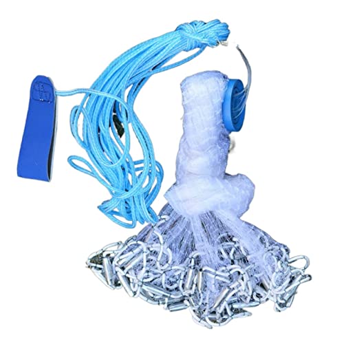 HESHUWEN Wurfnetz Zum Fischen Cast Net Fishing Hand Cast Net Mesh Nylon Fischerei Network werfen Fischereinetz 2. 4m-7,2 m Angelfischnetze Wurfnetz(480 with Sinker) von HESHUWEN