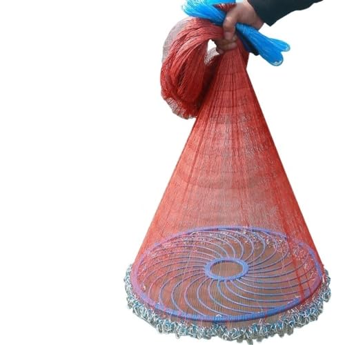 HESHUWEN Wurfnetz Zum Fischen Kettenfischereinetz Fischerei Lande Large Mesh Wurf Netz mit fliegenden Scheibennetz for das Fischereifischereifischerei -Netzwerk. Wurfnetz(480) von HESHUWEN