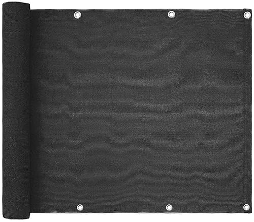 Sonnensegel 3'x16' Balkon Sichtschutz Abdeckung Dunkelgrau Deck Shield Screens Mesh for Outdoor Terrasse Veranda Apartment Geländer Zaun Abdeckung Sonnensegel Wasserdicht(Gray) von HESHUWEN