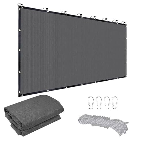 Sonnensegel Garten Pergola wasserdichte Sonne Schattierung Segel Balkon Privatsphäre Screen Net Terrasse Winddicht Zaun Netting Sonnensegel Wasserdicht(Grey 1PC,1x4M) von HESHUWEN