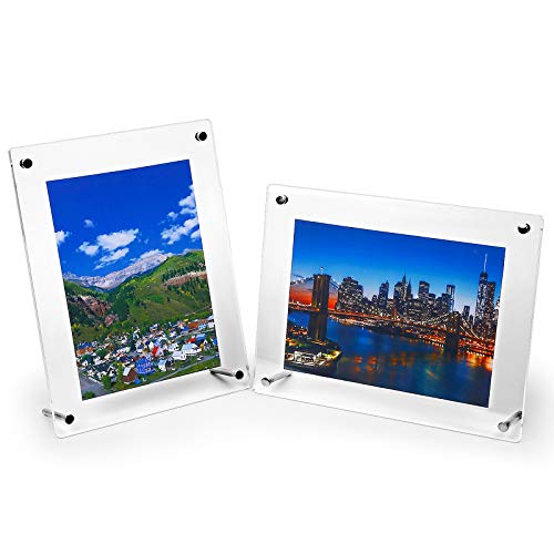HESIN 2 Pack of 6 x9 Acryl Picture Frame Desktop Tabletop Photo Frame Wall Mounted Certificate Sign Holder Artwork Art Print Display Stand Suit for A5 Paper,6 x 20,3 cm or 6 x 22,9 cm FRahmen innen ( 2er-Pack) von HESIN
