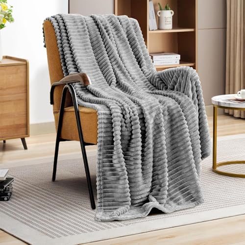 Kuscheldecke Flauschig Decke Wolldecke Blanket 150x200 Sofa Kuscheldecke Blanket Grau Flauschig Weiche Warme wohn- & Kuscheldecken Decke für Couch Wohnzimmer Winter Sherpa Decke von HESIOL