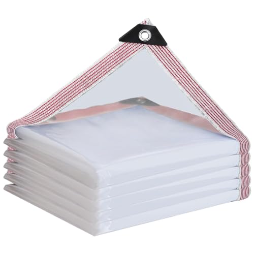 Abdeckplane Wasserdicht-mit ösen-Transparente Plane 1x1m,Durchsichtige Tarp für Außenbereich Pflanzen Gewächshaus Garten MöBel Pet Hutch Dach von HESIOL