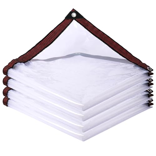Transparente Plane mit ösen 1x1m,Plane wasserdicht transparente,Abdeckplane gartenmöbel,Wetterfeste Abdeckplane wasserdicht für Außenbereich Pflanzen Gewächshaus Pet Hutch Dach von HESIOL