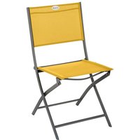 4er-Set klappbare Gartenstühle Modula in Senfgelb und Graphitgrau - Hespéride 4er-Set klappbare Gartenstühle Modula in Senfgelb und Graphitgrau - Hespéride von HESPERIDE
