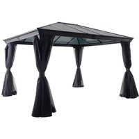 Gartenlaube Belize in Graphitgrau - 3,6 × 3 m - Hespéride von HESPERIDE