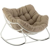 Hesperide - Eiförmiger Schaukelstuhl paopao Beige & Weiß - Epoxidbeschichteter Stahl - Polyester - Hespéride Hesperide - Eiförmiger Schaukelstuhl paopao Beige & Weiß - Epoxidbeschichteter Stahl - Polyester - Hespéride von HESPERIDE