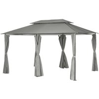 Rechteckige Gartenlaube Thira in Schiefergrau - 4 × 3 m Epoxidbeschichteter Stahl, Polyester - Hespéride von HESPERIDE
