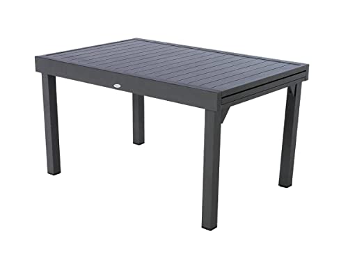 HESPERIDE HES-139779 Ausziehbarer Tisch, Piazza Aluminium, 6/10 Sitzer, Graphit, Metall, grau, L von HESPERIDE