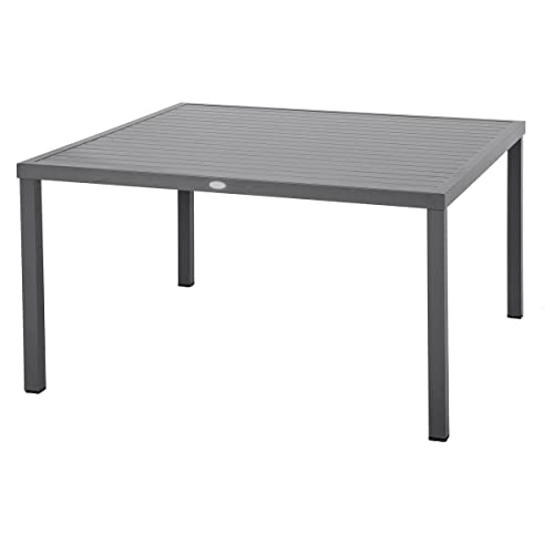 HESPERIDE HES-149153 Gartentisch, quadratisch, Piazza 8-Sitzer, Graphit, Aluminium, Large von HESPERIDE