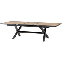 Hesperide - Ausziehbarer Gartentisch Axiome Holzeffekt honey & graphite 10 Plätze aus Aluminium - Hespéride von HESPERIDE