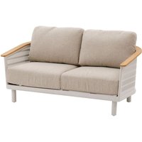 Gartensofa Olimio Hafer & Teak 2-Sitzer aus Aluminium und Polyester - Hespéride von HESPERIDE