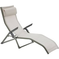 Hesperide - Liegestuhl Decima grün & lorbeergrün Aluminium und Texaline - Hespéride von HESPERIDE