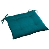 Hesperide - Quadratisches Stuhlkissen 4 Punkte Korai Entenblau - 40 × 40 × 4 cm - Hespéride von HESPERIDE