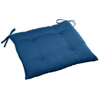 Quadratisches Stuhlkissen 4 Punkte Korai Indigoblau - 40 × 40 × 4 cm - Hespéride - Indigo Blau von HESPERIDE