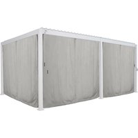 Set für Vorhänge und Moskitonetz für Pergola Evora - 6 Doppelschienen, 6 Vorhänge und 6 Moskitonetze - Hespéride von HESPERIDE