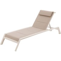 Liegestuhl Allure Leinen & Ton 2 Räder aus Aluminium und Texalin - Hespéride Liegestuhl Allure Leinen & Ton 2 Räder aus Aluminium und Texalin - Hespéride von HESPERIDE