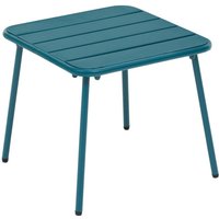 Hesperide - Quadratischer Garten-Beistelltisch phuket Entenblau - 45 x 45 x 41 cm - Epoxidbeschichteter Stahl - Hespéride von HESPERIDE