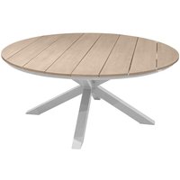 Hesperide - Runder Gartentisch Oriengo Akazie & Weiß - 8-Sitzer - Hespéride von HESPERIDE