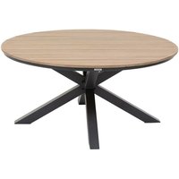 Runder Gartentisch oriengo Akazie & Graphit - 4 Plätze - Epoxidbeschichtetes Aluminium - FSC®-zertifiziertes Akazienholz - Hespéride von HESPERIDE