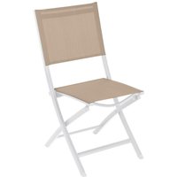 Set mit 4 klappbaren Gartenstühlen Essentia Leinen & Weiß - Hespéride von HESPERIDE
