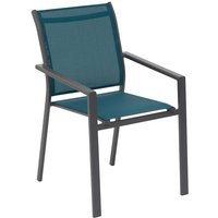 Hesperide - Stapelbarer Gartensessel essentia Entenblau & Graphit - Epoxidbeschichtetes Aluminium - Texalin - Hespéride von HESPERIDE