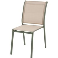 Stapelbarer Gartenstuhl Essentia Leinen & Lorbeergrün Aluminium und Texaline - Hespéride von HESPERIDE