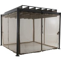 Hesperide - Mückennetz für Gartenlaube Flamenco Haselnussbraun - Für Flamenco 3 x 2 m (4 Mückennetz) - Hespéride von HESPERIDE