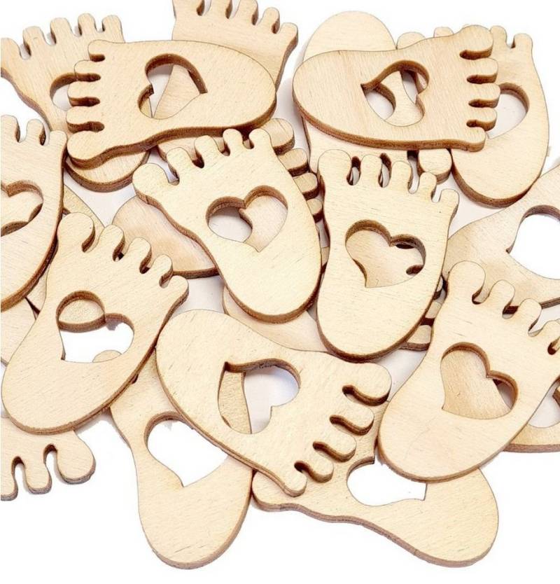 HESS SPIELZEUG Bastelnaturmaterial Streudeko Füße mit Herz natur BxHxT 8x12,5x2cm NEU von HESS SPIELZEUG