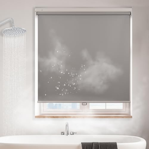 HESTIA Verdunkelungsrollos Schnurlos mit Montage ohne Bohren Wasserdichtes Rollo für Fenster mit Automatischer Rückzugsfunktion Sichtschutzrollos für Schlafzimmer, Bad & Küche von HESTIA